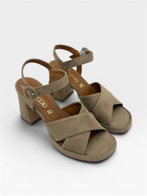 Sandali beige con tacco e cinturino da donna IL LACCIO | 8854008CAMOSCIOTAUPE14